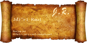 Jári Raul névjegykártya